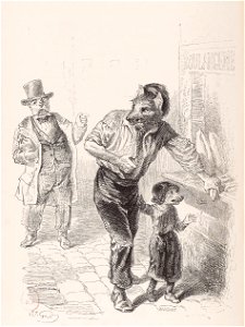 Grandville - La faim chasse le loup du bois