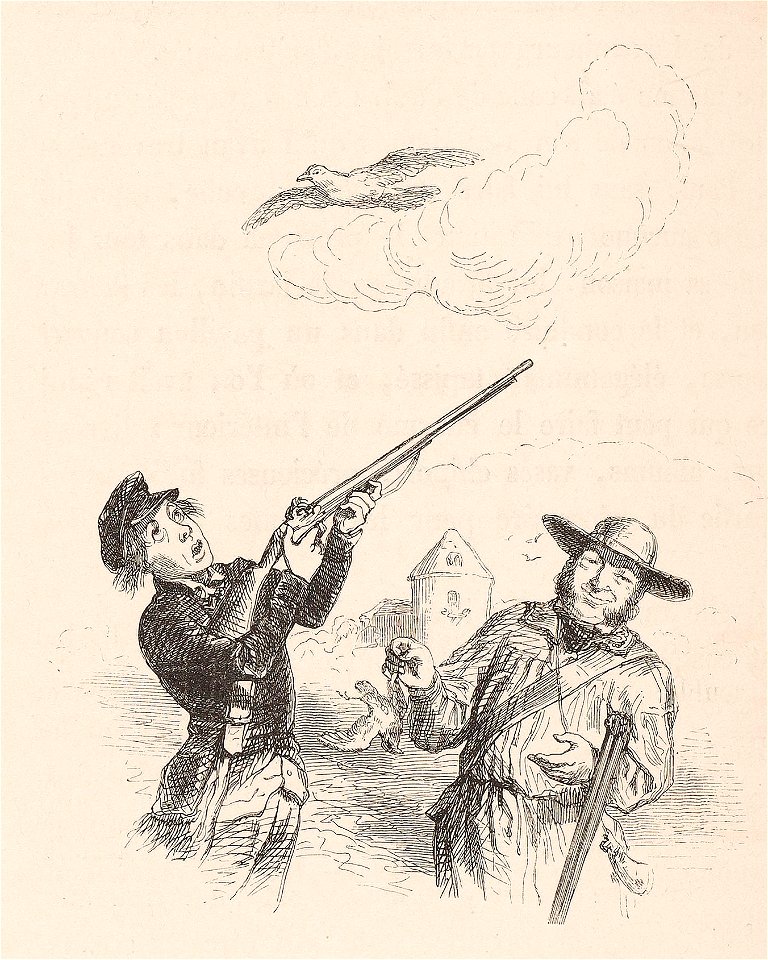 Grandville - Moineau en main vaut mieux que pigeon qui vole