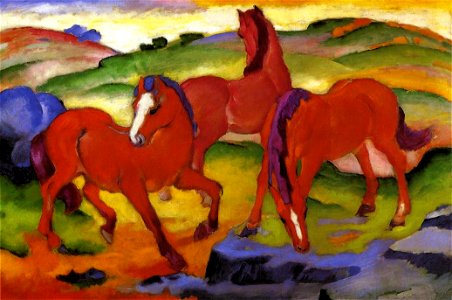 Grazing Horses IV, Three Red Horses, Franz Marc, 1911