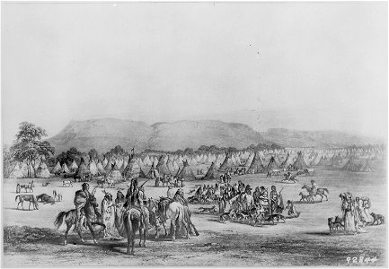 Great Camp of the Piekanns near Fort McKenzie, Montana, 1833 - NARA - 530976