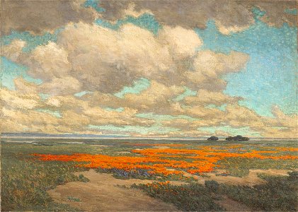 Granville Redmond - A Field of California Poppies. Free illustration for personal and commercial use.