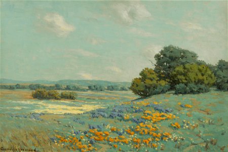 Granville Redmond - California poppy field. Free illustration for personal and commercial use.