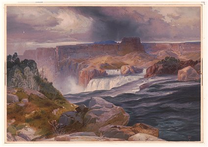 Great Falls of Snake River, Idaho territory - TM ; Prang's American Chromo. LCCN95502111