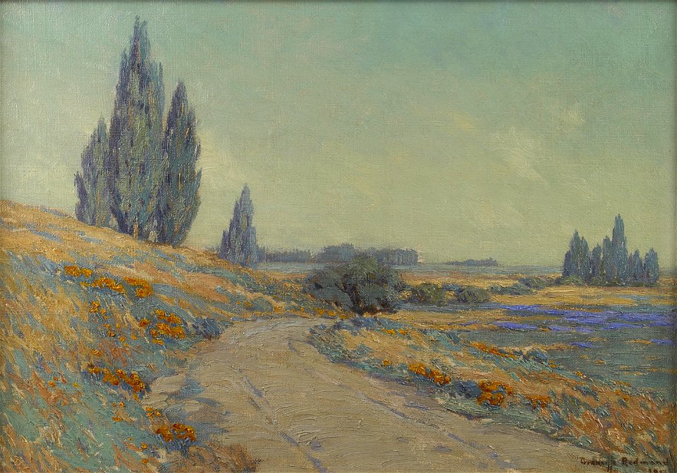 Granville Redmond - Road through a field of wildflowers