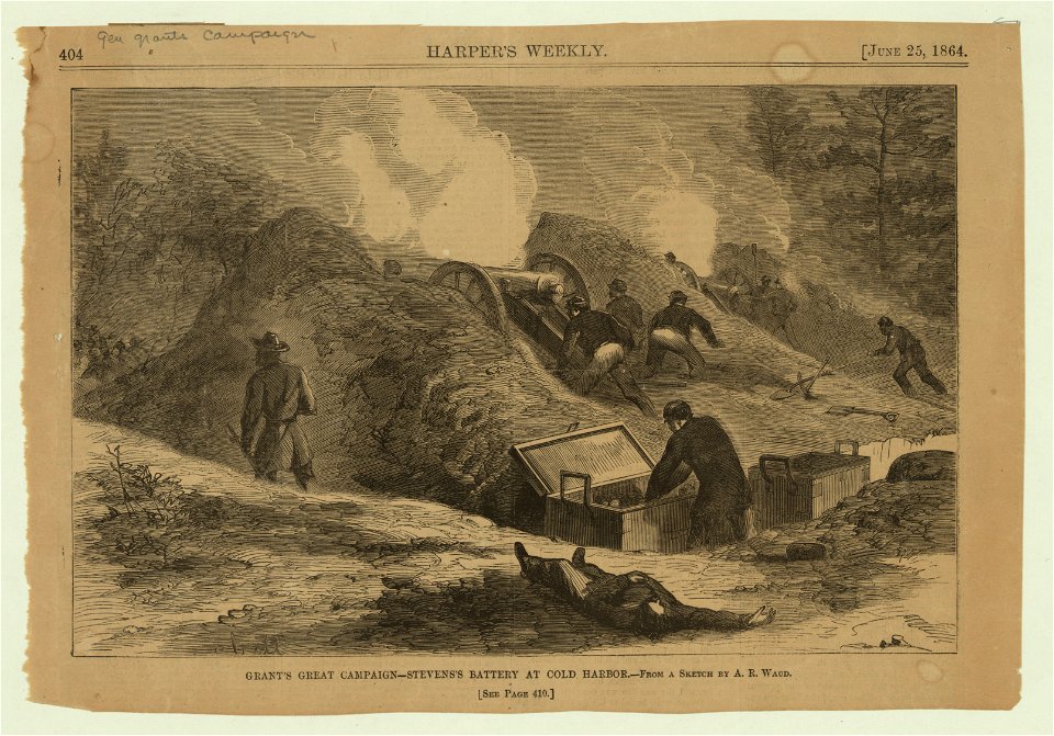 Grant's Great Campaign-Stevens's Battery at Cold Harbor. LCCN2004660838