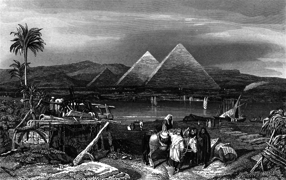 Great Pyramids, Illustration for La Terre-Sainte et les lieux illustrés par les apôtres, by Adrien Egron, 1837 (27)