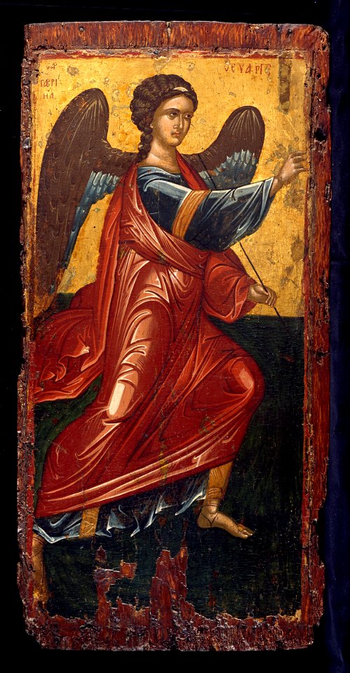 Greek, Late Byzantine - The Archangel Gabriel, from an Annunciation scene on the King's Door of an iconostasis - Google Art Project