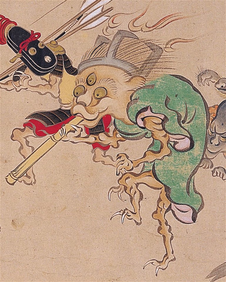 Green detail, Night Parade of a Hundred Demons - Google Art Project (cropped)