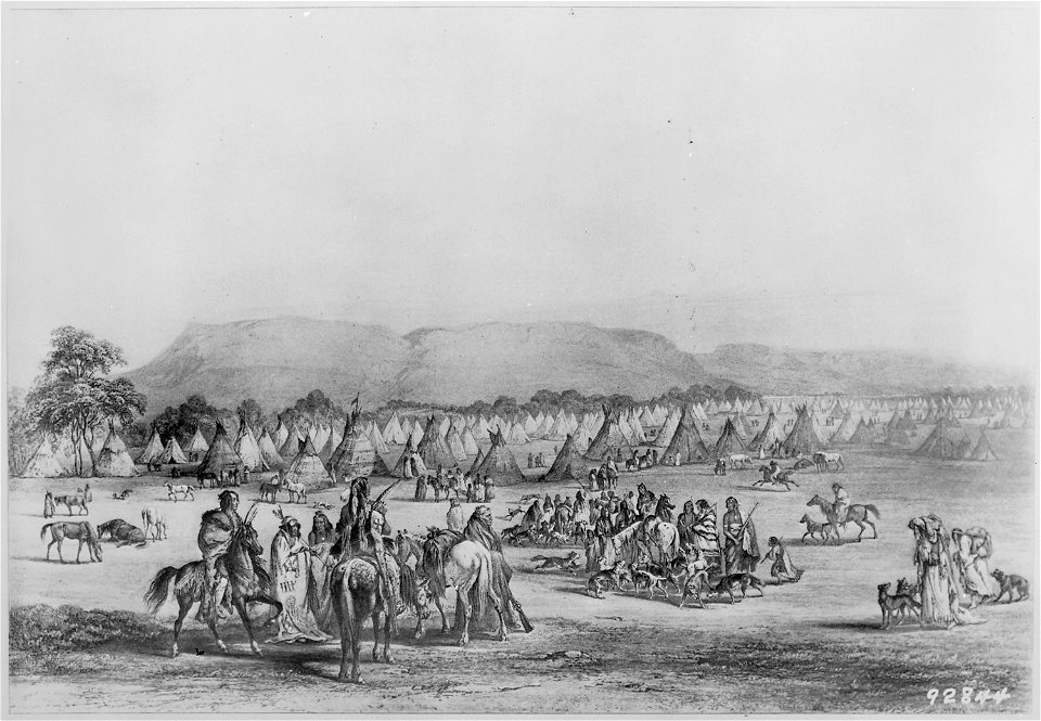 Great Camp of the Piekanns near Fort McKenzie, Montana, 1833 - NARA - 530976