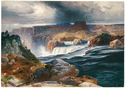 Great Falls of Snake River, Idaho Territory (Boston Public Library)