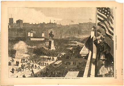 Great Sumter meeting in Union Square, New York, April 11, 1863 (Boston Public Library)
