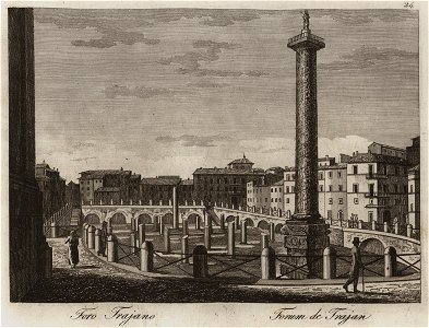 Foro Trajano - Li Monumenti Piú Celebri Di Roma Antica E Moderna Disegnati Da Vero Ed Incisi Dai Migliori Artisti Rome Presso Po - 1850