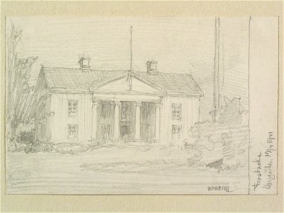 Forsbacka herrgård, Gästrikland. Teckning av Ferdinand Boberg - Nordiska museet - NMA.0089509
