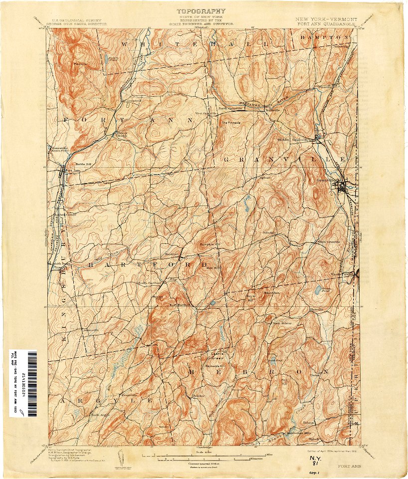 Fort Ann New York USGS topo map 1893