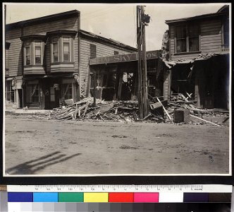 Fort Bragg. Ruins of Shafsky Bros. and other buildings