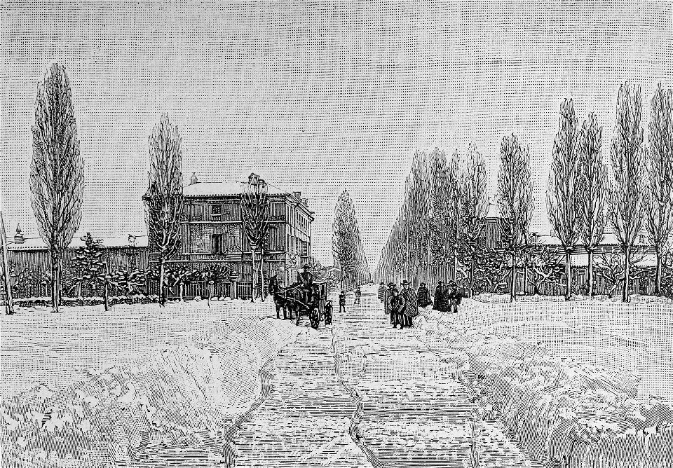 Forlì – Via Emilia dalla piazza del nord (xilografia)