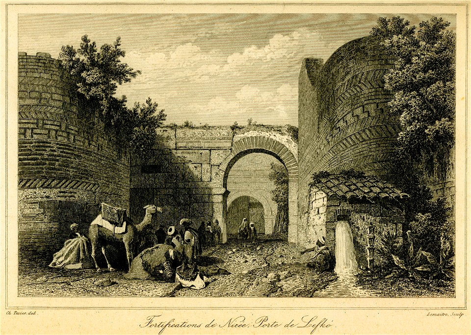 Fortifications de Nicée; porte de Lefke - Texier Charles Félix Marie - 1882