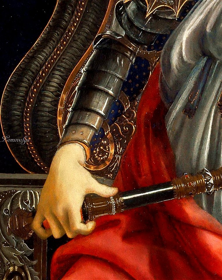Fortitude, right arm detail - Sandro Botticelli. Free illustration for personal and commercial use.