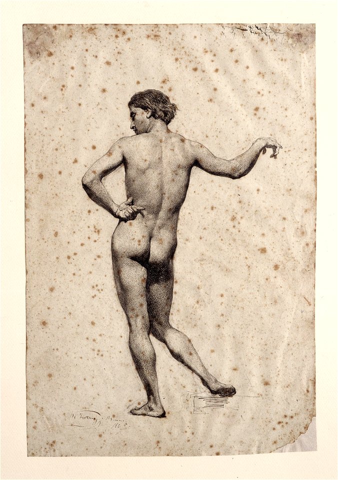 Fortuny, Nu masculí d'esquena amb el braç allargat (297 D)