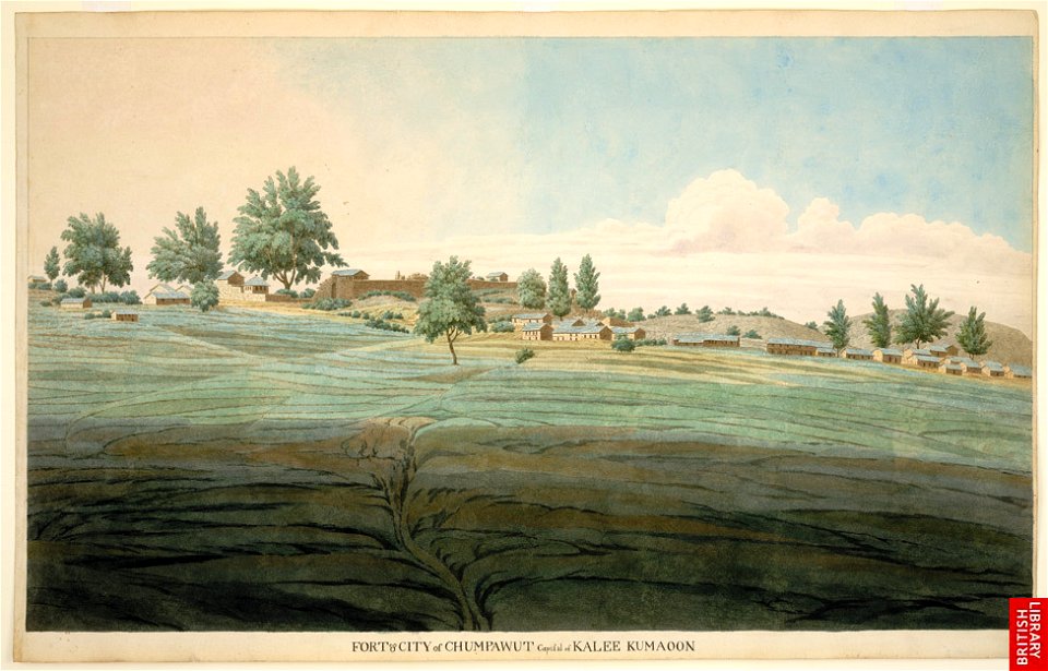Fort and the capital city of Kali Kumaon, Champawat, 1815