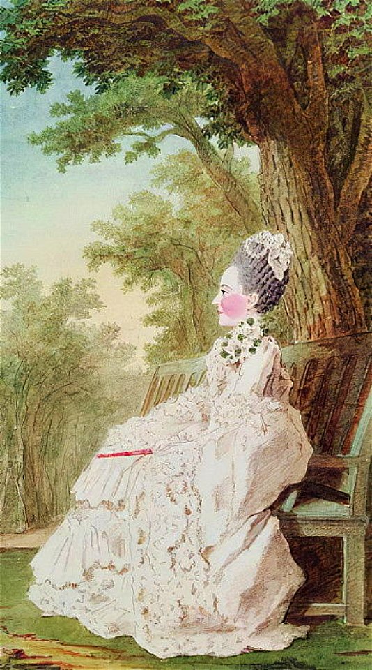 Fortunée d'Este (1734-1803) as the Countess of La Marche in 1768 by Carmontelle