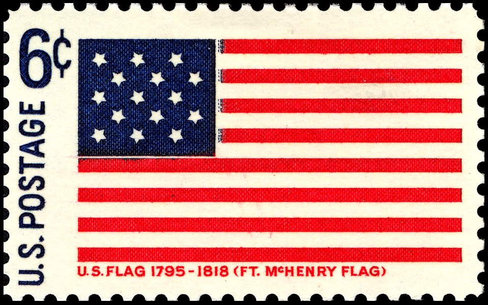 Fort McHenry Flag - Historic Flag Series - 6c 1968 issue U.S. stamp