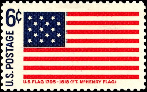 Fort McHenry Flag - Historic Flag Series - 6c 1968 issue U.S. stamp