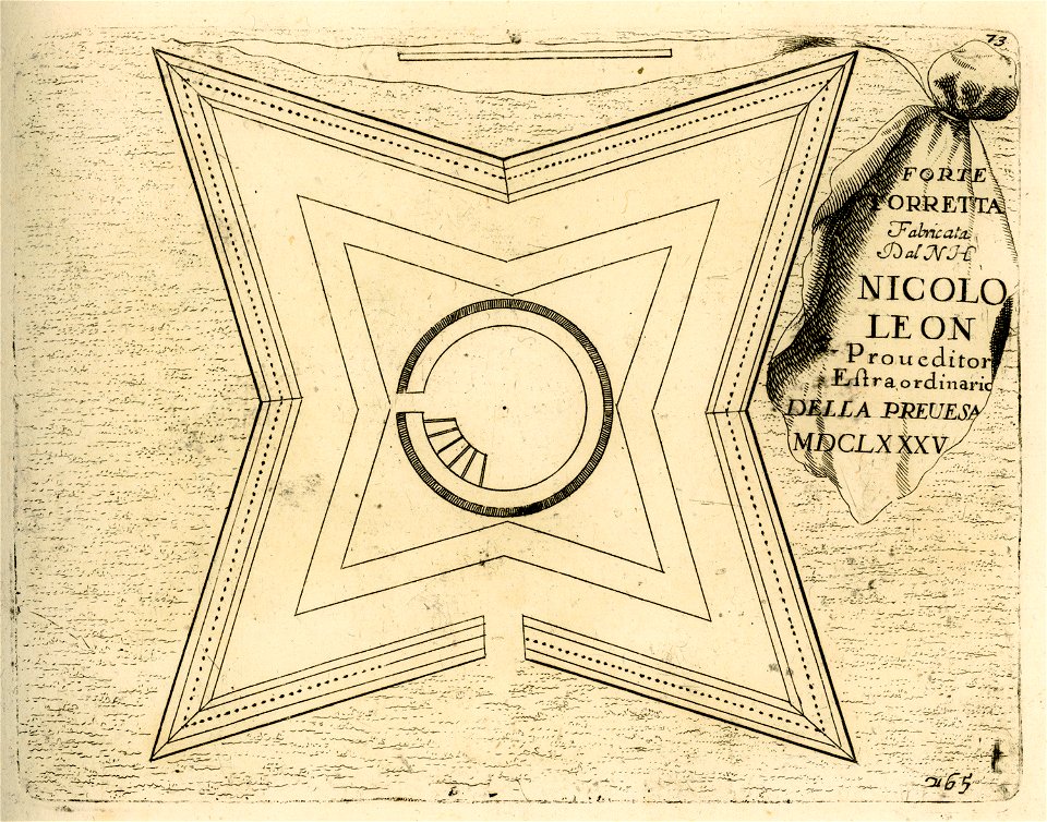 Forte torretta fabricata dal NH Nicolo Leon proveditore extraordinario della Prevesa - Coronelli Vincenzo - 1688