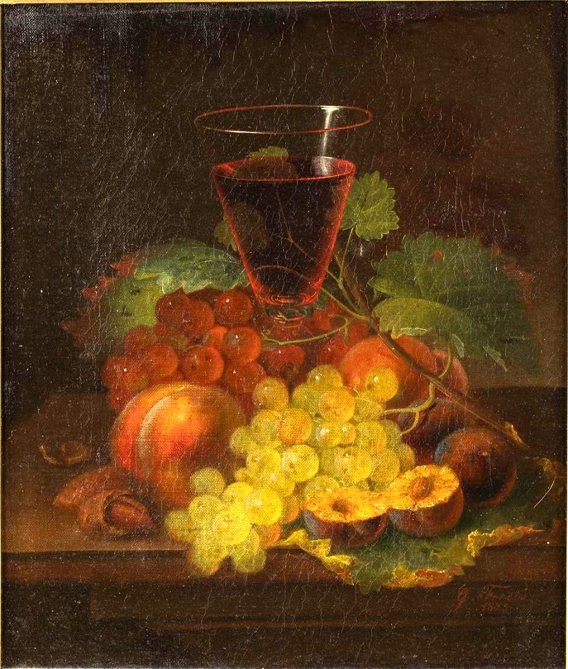 Still Life with Wine and Fruit by George Forster, 1873