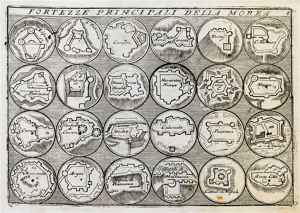 Fortezze principale della Morea - Coronelli Vincenzo Maria - 1708