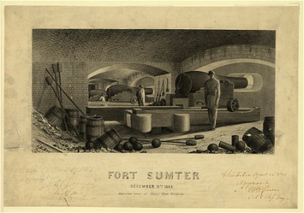 Fort Sumter, December 9th 1863, Interior view of Three Gun Battery LCCN2004661293. Free illustration for personal and commercial use.
