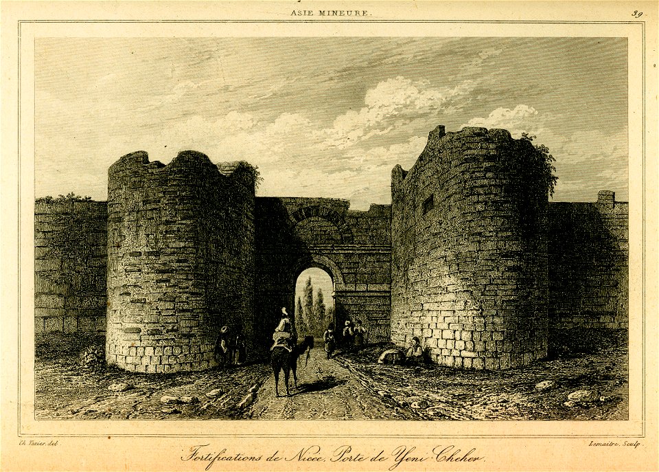 Fortifications de Nicée; porte de Yeni cheher - Texier Charles Félix Marie - 1882