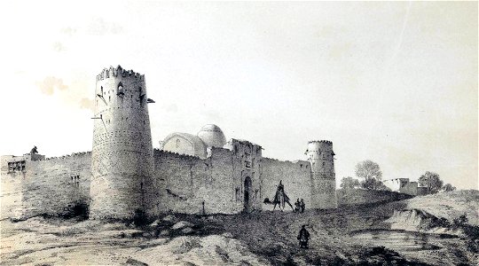 Fortified village Tegarud by Eugène Flandin