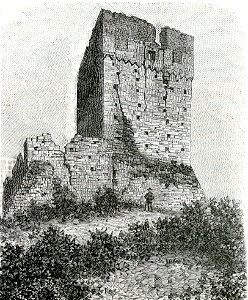 Fortunago avanzi del castello, lato di fianco xilografia di Barberis