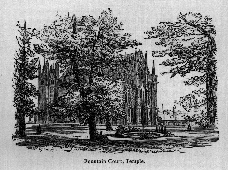 Fountain Court, Temple - Walks in London, Augustus Hare, 1878