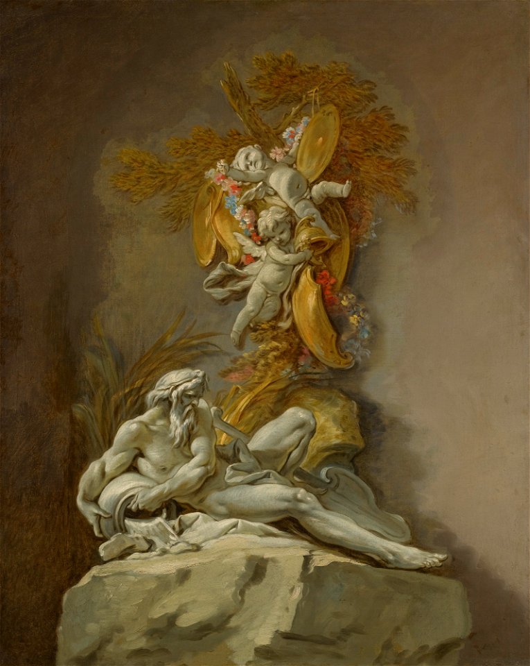 Fountain Study II, oil on canvas painting by François Boucher