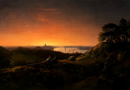 Carl Stefan Bennet - View of Stockholm from Kvarnholmen - NM 7546 - Nationalmuseum