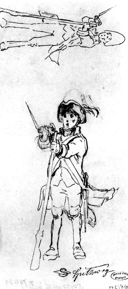 Carl Spitzweg - Stehender Wachtposten mit aufgestelltem Gewehr