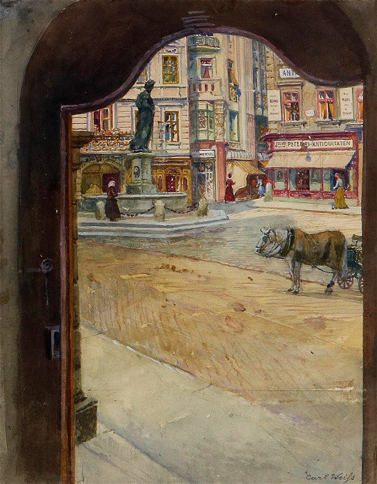 Carl Weiß Blick auf den Franziskanerplatz Wien