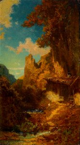 Carl Spitzweg Einsiedelei in Bergschlucht