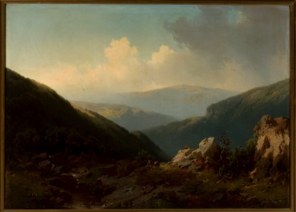 Carl Triebel - Mountain landscape - M.Ob.1754 MNW - National Museum in Warsaw. Free illustration for personal and commercial use.