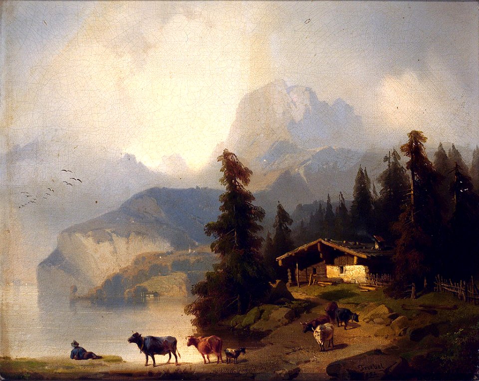 Carl Triebel Gebirgslandschaft in den Alpen 1852