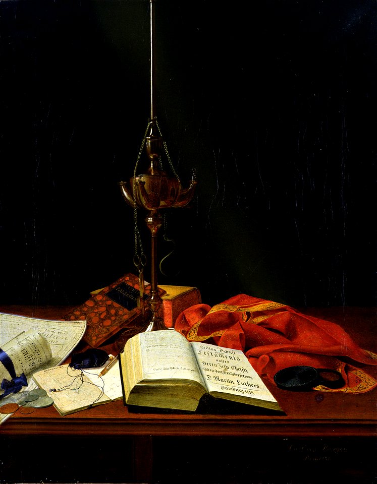 Carl von Bergen - Stilleben mit Bibel (1821)