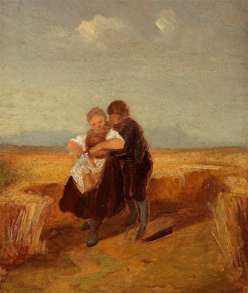 Carl Spitzweg Bub und Mädchen im Kornfeld