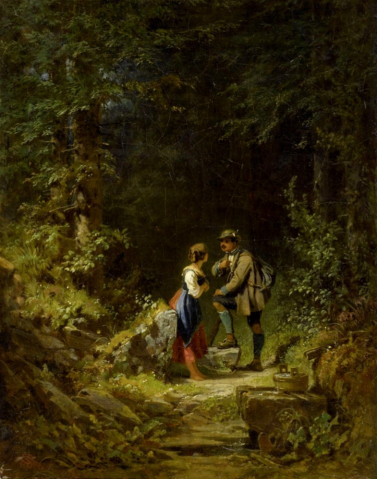 Carl Spitzweg Begegnung im Walde