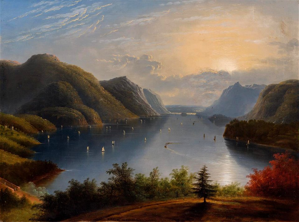 View Along the Hudson by Edmund C. Coates, 1857