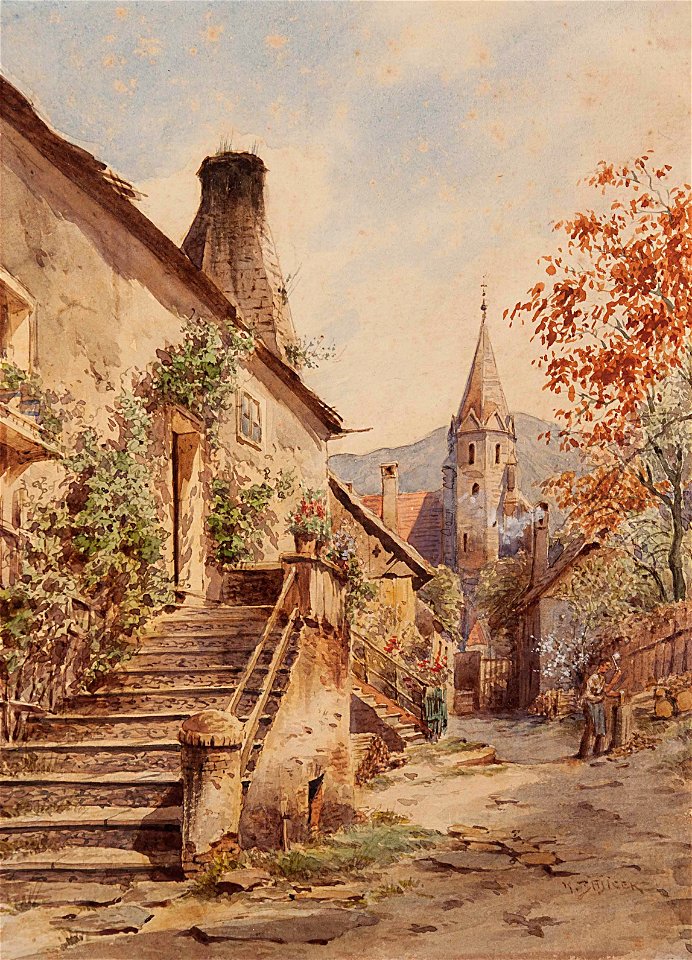 Carl Wenkel Zajicek Sommertag in Schwallenbach in der Wachau