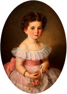 Carl Teibler Mädchenbildnis mit Rosen 1873