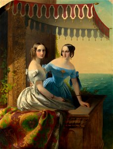 Carl Timoleon von Neff (1804-77) - The Grand Duchesses Maria (1819-1876), afterwards Princess of Leuchtenberg, and Olga (1822-1892), af - RCIN 408911 - Royal Collection
