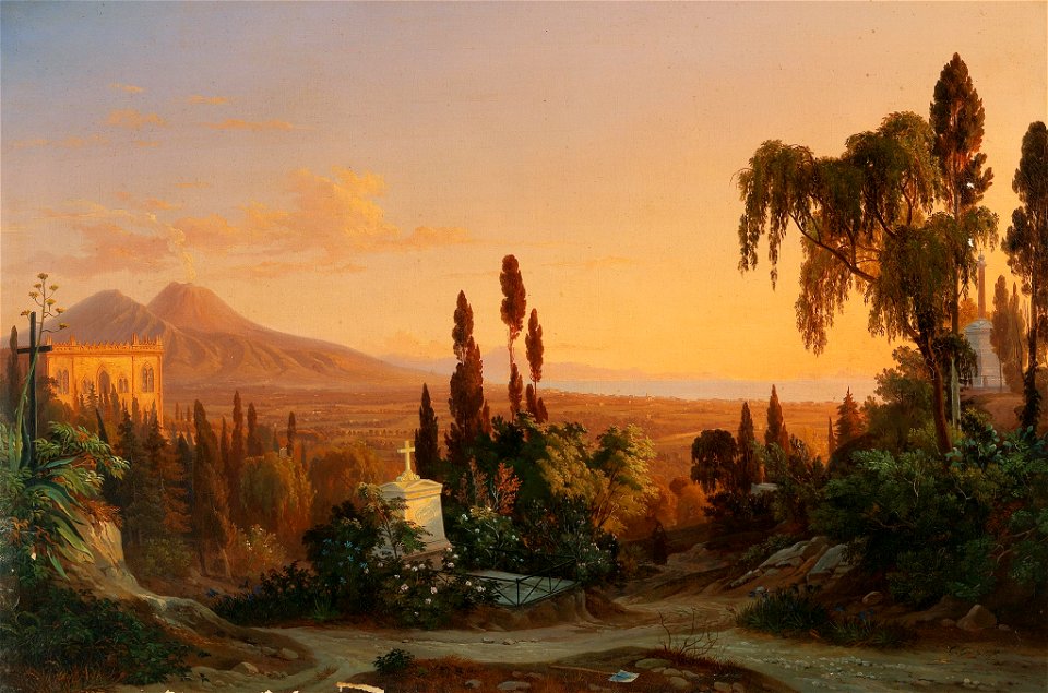 Carl Wilhelm Götzloff - A view of the Gulf of Naples from Posillipo